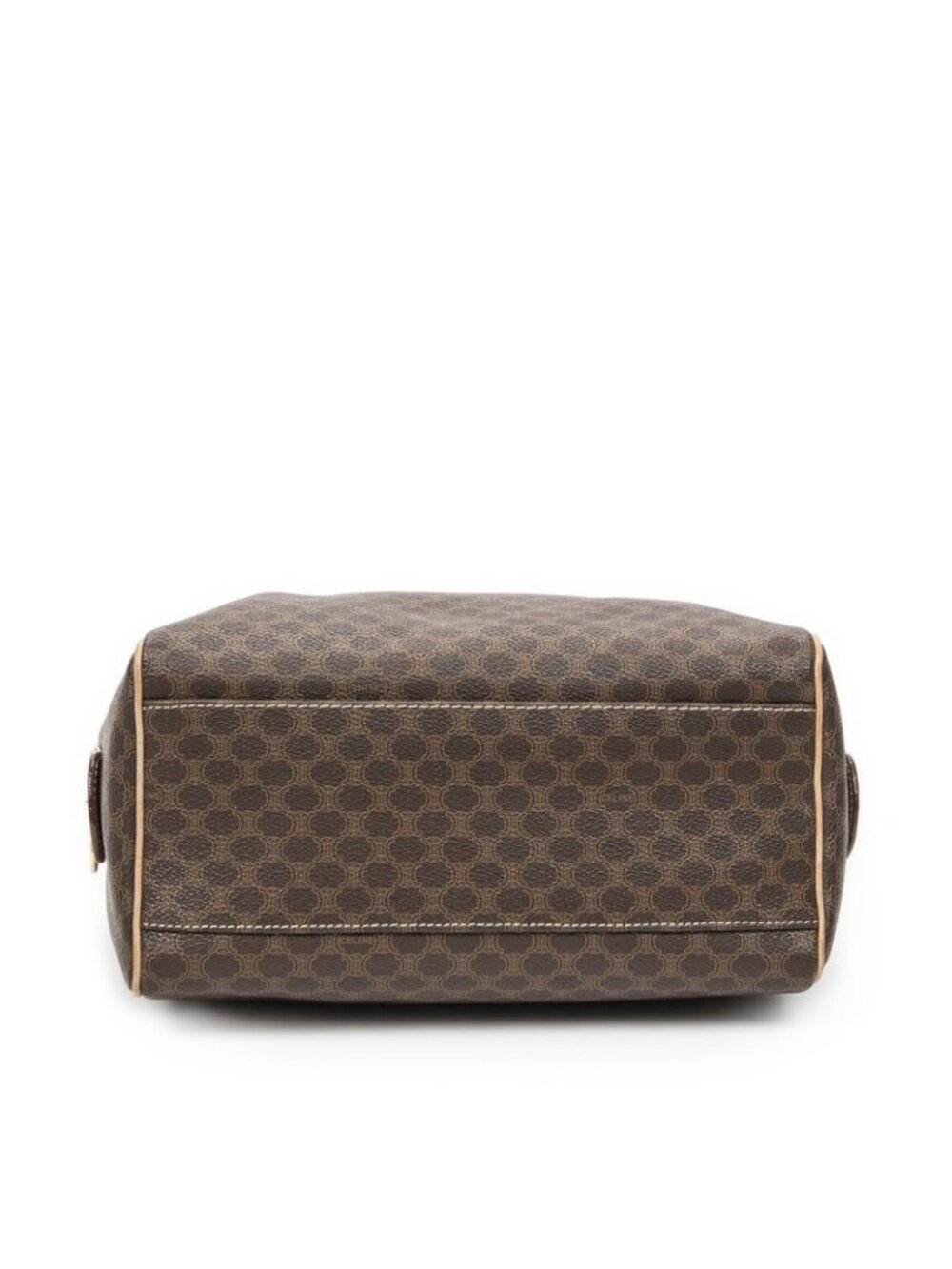 Celine Small Boston Beige Brown Macadam Canvas Shoulder Bag - Picture 6 of 10